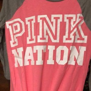 3/4 long sleeve Pink tee
